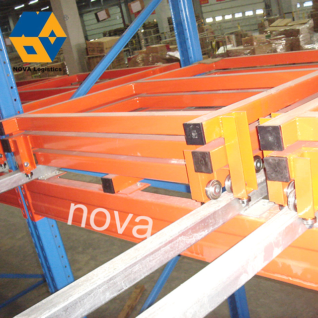 Warehouse Metal Orange Blue Push Back Racking System