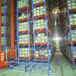 Selective ASRS Lift Stacker Crane Pallet Warehouse Animation