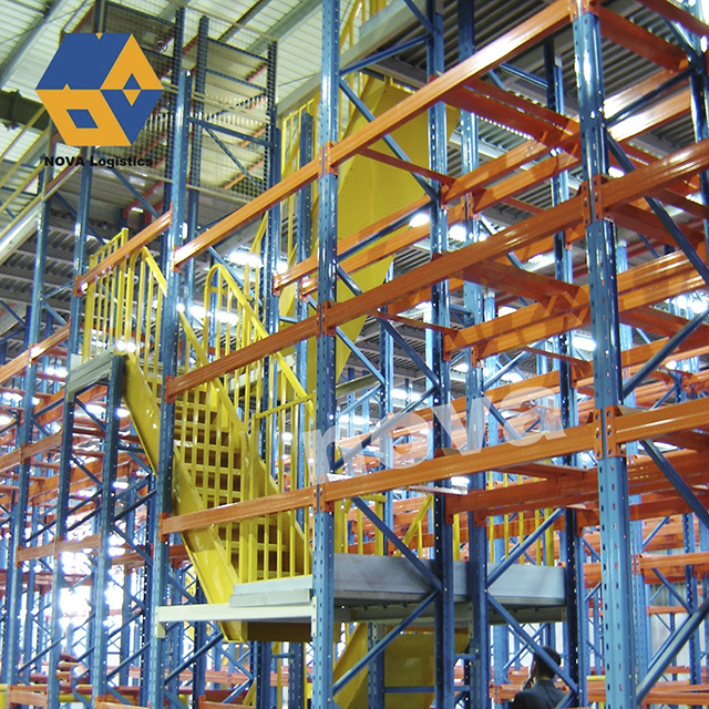 Steel Medium Duty Rack Mezzanine na may Floor Support